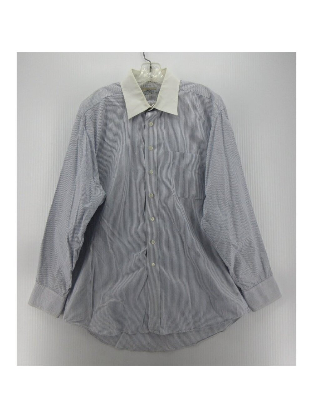 VINTAGE Aquascutum Shirt 16 White Button Up Striped Preppy England *